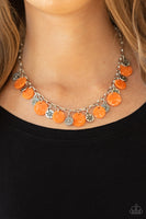 Flower Powered - Orange Necklace Paparazzi