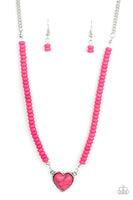 Country Sweetheart - Pink Heart Necklace Paparazzi