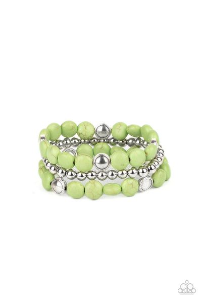 Desert Verbena - Green Bracelets Paparazzi