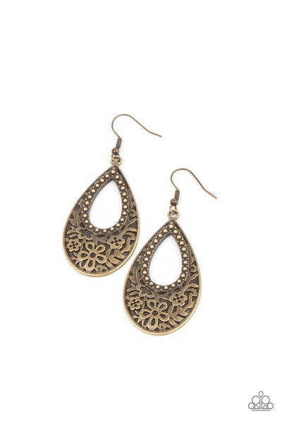 Organically Opulent - Brass Earrings Paparazzi