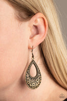 Organically Opulent - Brass Earrings Paparazzi