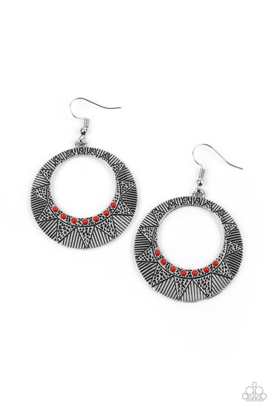 Adobe Dusk - Red Earrings Paparazzi