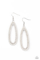Glamorously Glowing - White Pearl Earrings Paparazzi