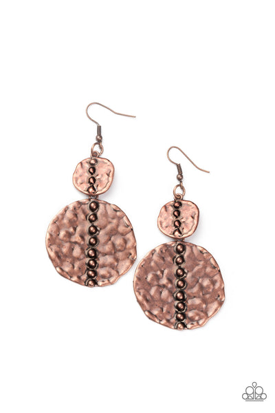 Metro Metalhead - Copper Earrings Paparazzi