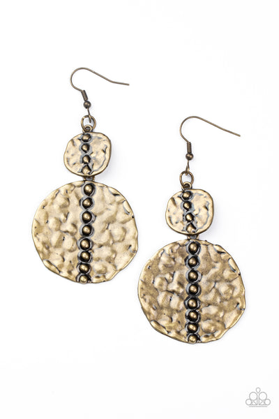 Metro Metalhead - Brass Earrings Paparazzi