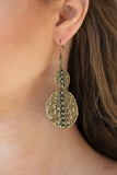 Metro Metalhead - Brass Earrings Paparazzi