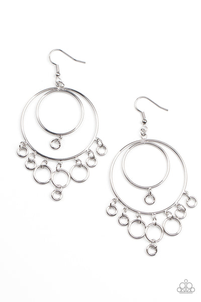 Roundabout Radiance - Silver Earrings Paparazzi