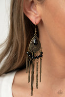 Floating on HEIR - Brass Earrings Paparazzi