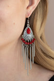 Floating on HEIR - Red Earrings Paparazzi
