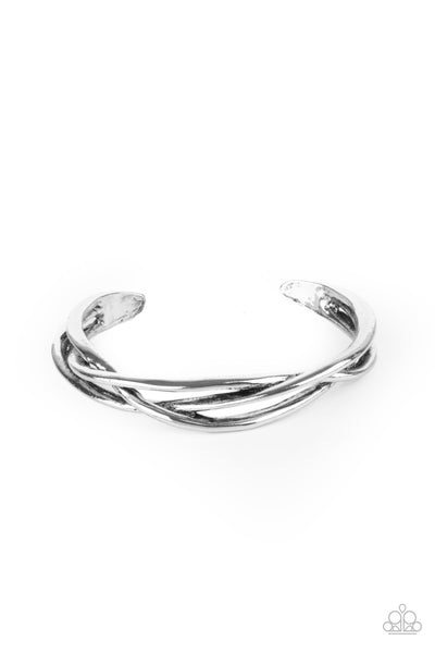 PLAIT Tectonics - Silver Bracelet Paparazzi