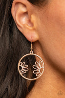 Demurely Daisy - Rose Gold Earrings Paparazzi