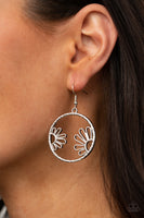 Demurely Daisy - Silver Earrings Paparazzi