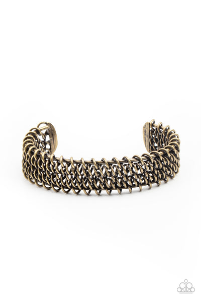 Gridlock - Brass Men's Bracelet Paparazzi