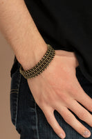 Gridlock - Brass Men's Bracelet Paparazzi