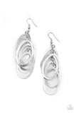 Mind OVAL Matter - Silver Earrings Paparazzi