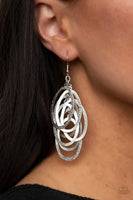 Mind OVAL Matter - Silver Earrings Paparazzi