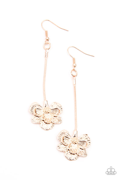 Opulently Orchid - Rose Gold Earrings Paparazzi