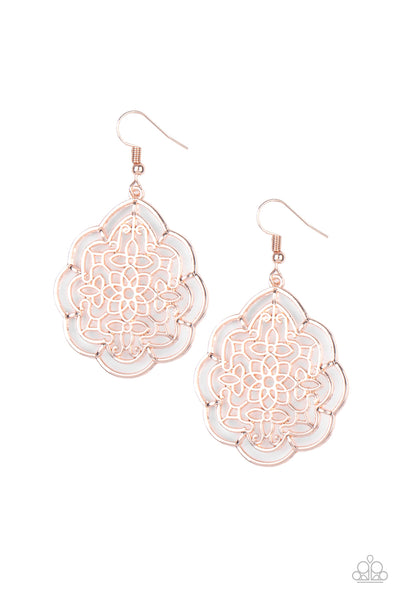 Tour de Taj Mahal - Rose Gold Earrings Paparazzi