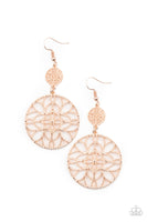 Mandala Eden - Rose Gold Earrings Paparazzi