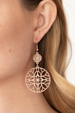 Mandala Eden - Rose Gold Earrings Paparazzi