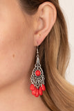 Fruity Tropics - Red Earrings Paparazzi