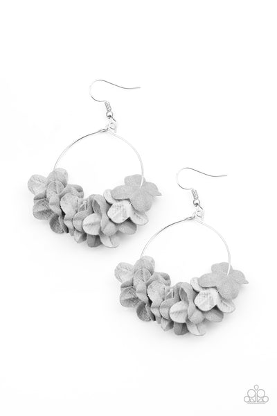 Flirty Florets - Silver Earrings Paparazzi