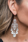 Queen Of All Things Sparkly - White Earrings Paparazzi