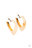 Heart-Racing Radiance - Gold Heart Earrings Paparazzi