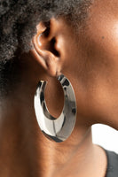 Going OVAL-board - Silver Earrings Paparazzi