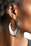 Going OVAL-board - Silver Earrings Paparazzi