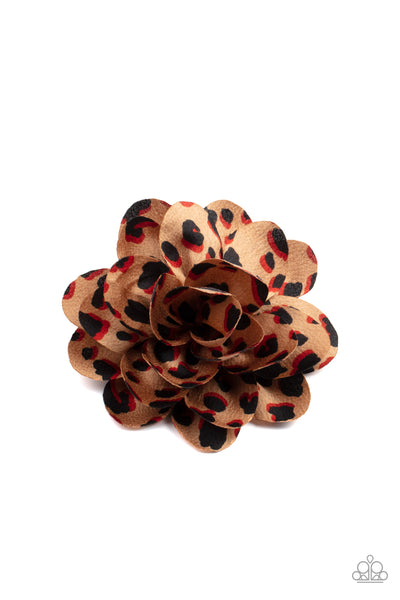 Panama Picnic - Brown Animal Print Hair Clip Paparazzi