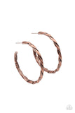 Dont Get It Twisted - Copper Earrings Paparazzi