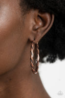 Dont Get It Twisted - Copper Earrings Paparazzi