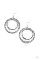Rounded Out - Silver Earrings Paparazzi