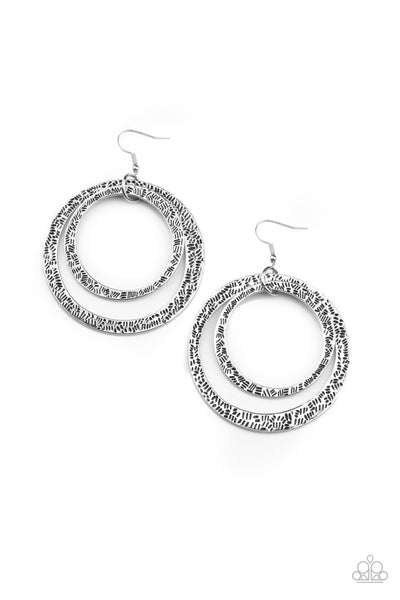 Rounded Out - Silver Earrings Paparazzi