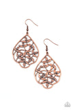 Taj Mahal Gardens - Copper Earrings Paparazzi
