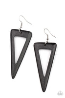 Bermuda Backpacker - Black Wooden Earrings Paparazzi