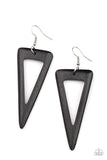 Bermuda Backpacker - Black Wooden Earrings Paparazzi