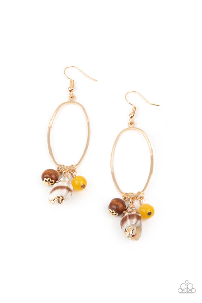 Golden Grotto - Yellow Earrings Paparazzi