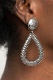 Beyond The Borders - Silver Clip On Earrings Paparazzi