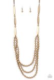 Beaded Beacon - Brass Necklace Paparazzi