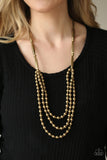 Beaded Beacon - Brass Necklace Paparazzi
