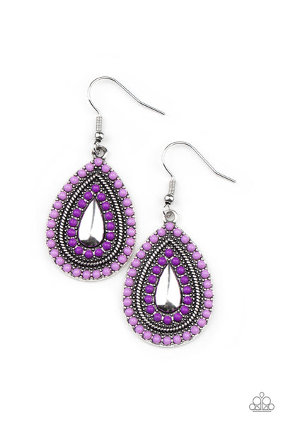 Beaded Bonanza - Purple Earrings Paparazzi