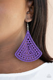 FAN to FAN - Purple Wooden Earrings Paparazzi