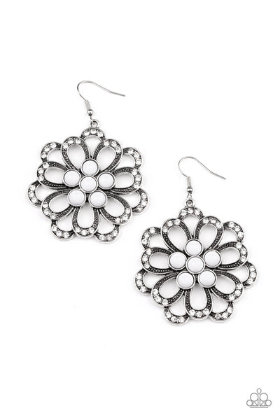 Dazzling Dewdrops - White Earrings Paparazzi