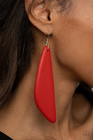 Scuba Dream - Red Wooden Earrings Paparazzi