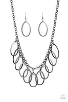 Double OVAL-time - Black Necklace Paparazzi