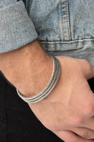 Armored Cable - Silver Bracelet Paparazzi