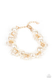 Imperfectly Perfect - Gold & Pearl Bracelet Paparazzi