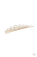 Elegantly Efficient - Gold Pearl Hair Clip